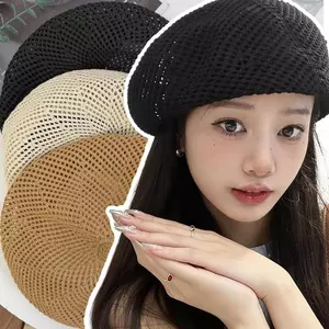 Mũ nồi thoáng khí màu trơn theo xu hướng Y2K vintage, phù hợp mùa xuân - hè với style Hàn Quốc