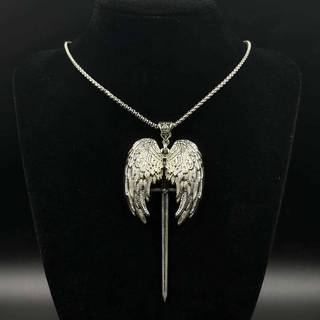 SAFENH Đôi Mặt Dây Chuyền và Nhẫn Y2K Gothic, Thiết Kế Cánh Thiên Thần Thanh Kiếm