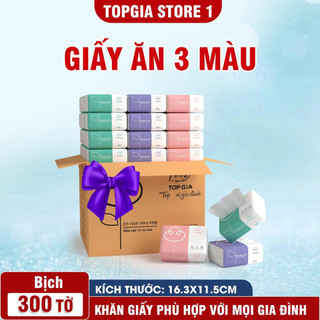 Giấy ăn rút Top Gia 3 Màu 4k, 4 lớp cao cấp,an toàn tiện lợi Topgia Store1