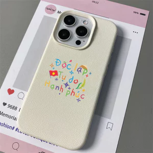 Ốp điện thoại bảo vệ máy ảnh họa tiết da chữ cái đơn giản cho iPhone 7/8/Plus/X/XS/11/12/13/14/15/16/17/Pro/Max/Air
