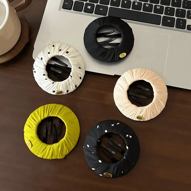 Grabber Kẹp Tóc Phẳng Chấm Bi Tròn Phù Hợp Với Mũ Thể Thao