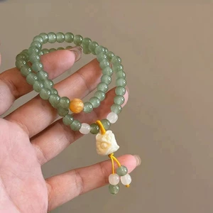 Vòng tay sư tử hai lớp xếp chồng, thiết kế tối giản, phù hợp thời trang hàng ngày
