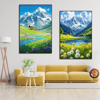 Tranh tường lối vào phong cách chữa bệnh mới của Hayao Miyazaki, tranh trang trí phong cách tự nhiên đơn giản Bắc Âu cho phòng khách và đầu giường