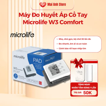 Máy đo huyết áp cổ tay MICROLIFE W3 Comfort đo chính xác nhờ công nghệ IMT VT