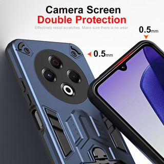 Dành cho Tecno Spark 30 4G Ốp điện thoại cứng Armor với giá đỡ vòng đôi cạnh mềm Vỏ mỏng chống sốc