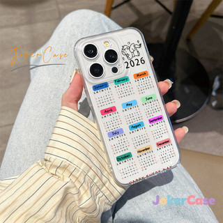 Cho IPhone 15 16 13 14 17 11 12 Pro Max XR X XS Max 8 16 7 14 15 Plus SE 2020 Air Ốp điện thoại lịch đơn giản năm 2026