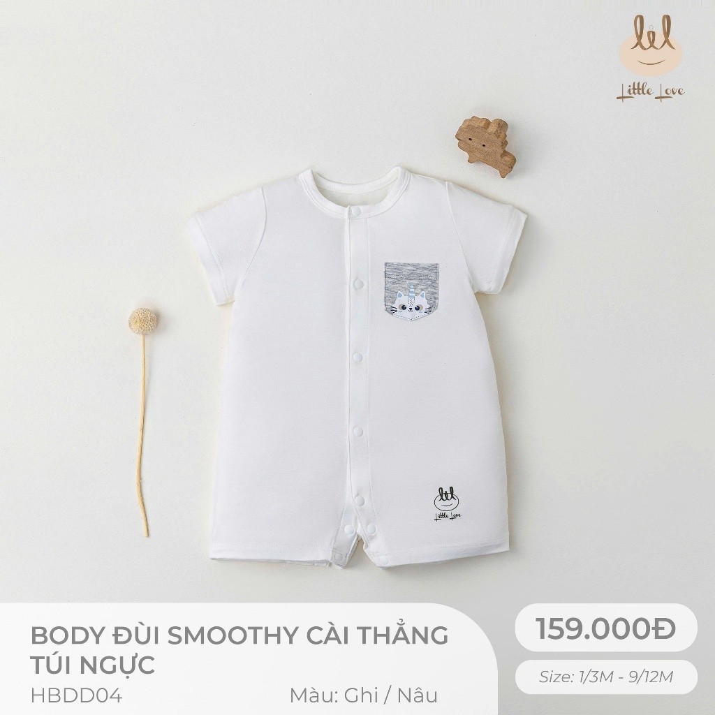 Bộ Body Đùi liền thân vải sợi tre kháng khuẩn [ mềm, mát, co dãn và thấm hút tốt ] cho bé từ 1/3M -9/12M (HBDD04)