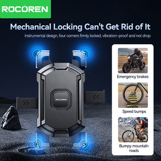 Rocoren Motocycle Giá đỡ điện thoại Gương chiếu hậu Giá đỡ điện thoại đa năng 4,5-7,2 inch Giá đỡ điện thoại di động Chống sốc