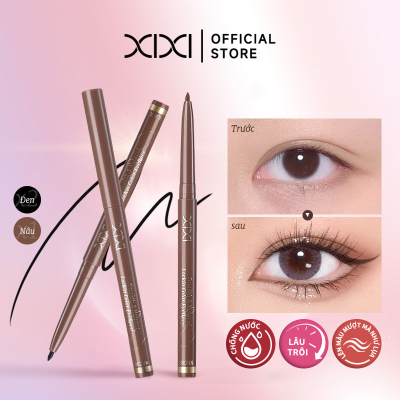 XIXI Bút Chì Kẻ Mắt Gel 2mm Đen Nâu Lên Màu Đậm Rõ Mềm Lâu Trôi Không Lem Dễ Kẻ Mí Tự Nhiên WM013