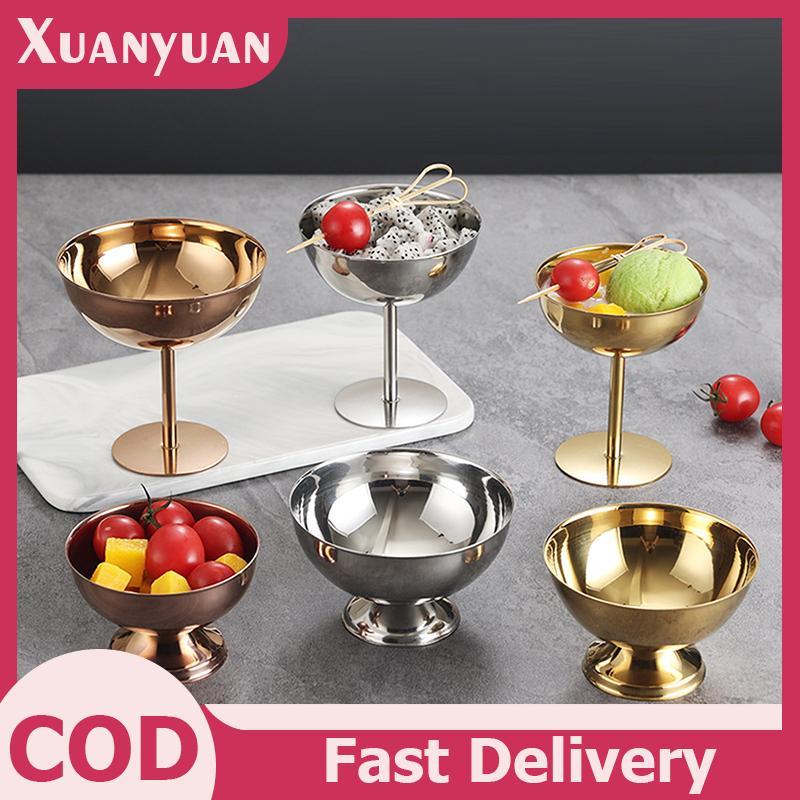 XUAN 304 Thép không gỉ Retro Cao Cấp Cốc Tráng Miệng Sang Trọng Kem Hộp Đựng Cốc Khách Sạn Nhà Hàng Cocktail Thủy Tinh Pudding Cup VN