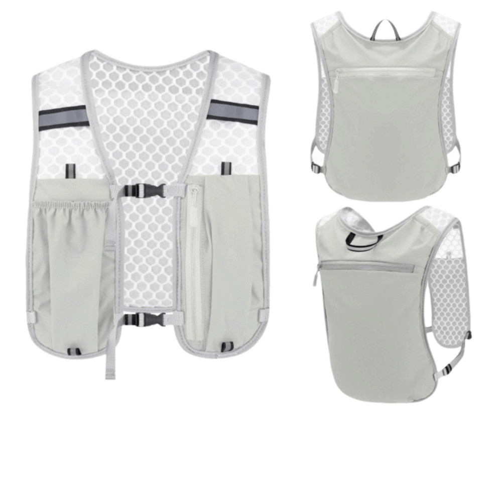 Áo Vest HappyNook Chạy Bộ - Phản Quang, Chống Thấm Nước, Có Giá Đỡ Điện Thoại và Hộc Lưu Trữ Bình Nước