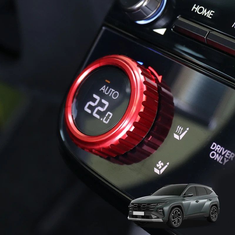 Một Cặp Nhôm Đỏ Xanh Đen Nội Thất Điều Hòa Không Khí Konb Vòng Viền Dành Cho Xe Hyundai Tucson NX4 2025 Phụ Kiện