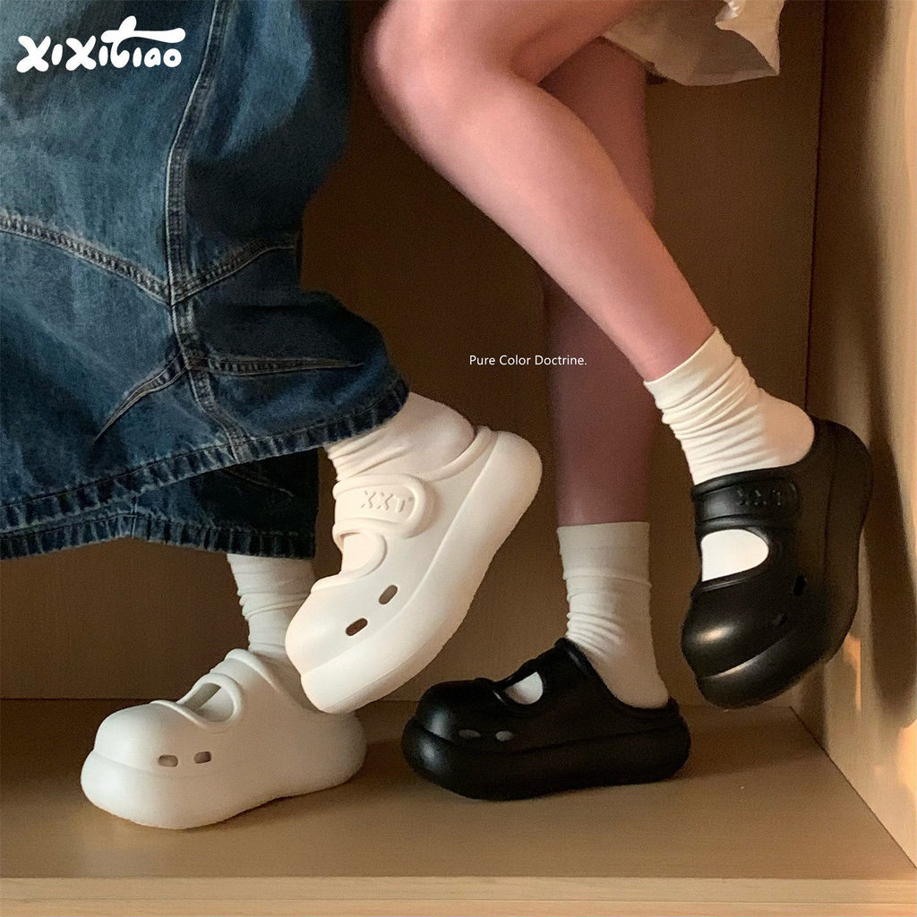 XIXITIAO Mary Jane Dép Dép Đế Dày Thoải Mái Nữ Giải Trí Kỳ Nghỉ Đi Biển Mùa Hè