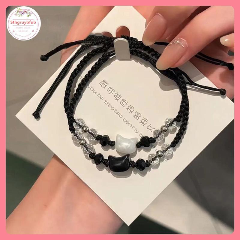 STHB 2 Chiếc Mặt Dây Chuyền Dễ Thương Tay Dệt Vòng Tay Thời Trang Đa Năng Nữ Kỳ Nghỉ Hàng Ngày Đeo Trang Sức Quà Tặng VN