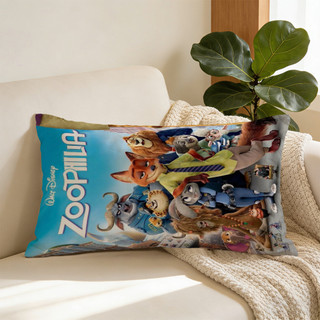 Zootopia 2 Nick và Judy Vỏ gối hình chữ nhật in một mặt, Sofa và Đệm ô tô, Quà tặng cho bạn bè và gia đình (Không bao gồm lõi)