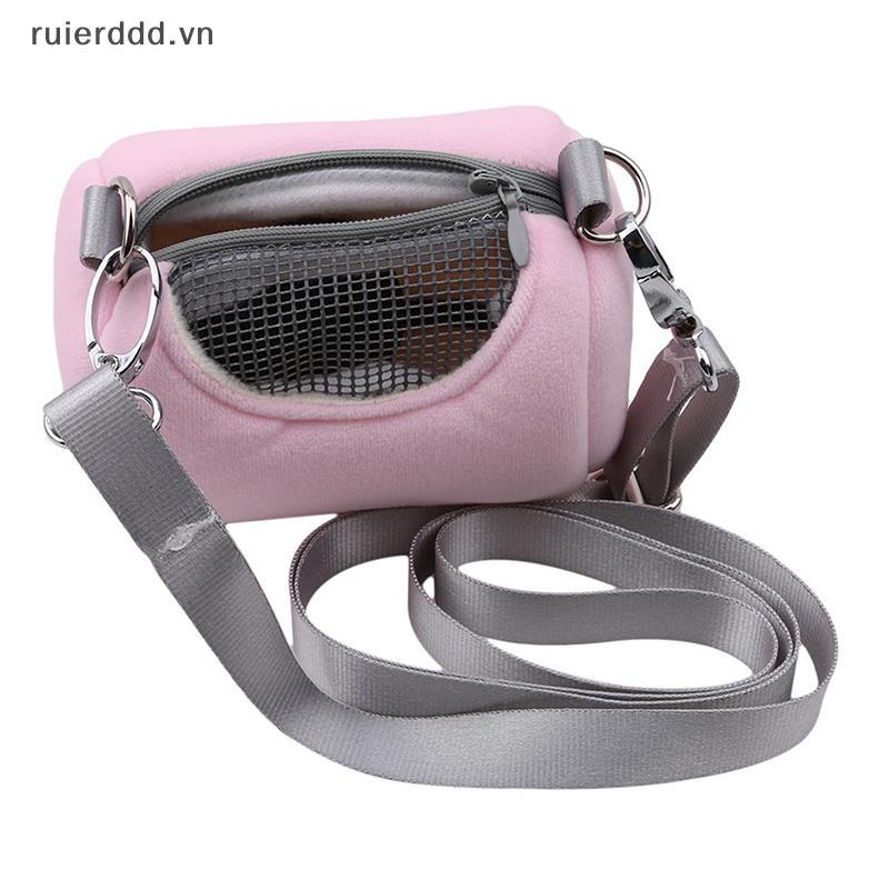# ruierddd # Túi đựng Hamster Túi đeo chéo Thiết kế xi lanh Thiết kế nhà thực tế Du lịch Sóc di động Lưới có thể nhìn thấy Lồng thú cưng.