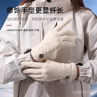 Găng Tay Chống Lạnh Nữ Thu Đông - Lông Cừu Lót Chống Gió, Thích Hợp Đi Xe Đạp và Chơi Tuyết