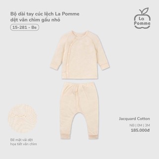 La pomme SS2026 BST sơ sinh La Pomme dệt vân chìm gấu nhỏ - Be cho bé T1.4