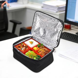 Túi cơm trưa sưởi ấm bằng điện di động có tay cầm Hộp cơm trưa giữ nhiệt bằng vải Oxford bền bỉ để sử dụng trên ô tô và ngoài trời