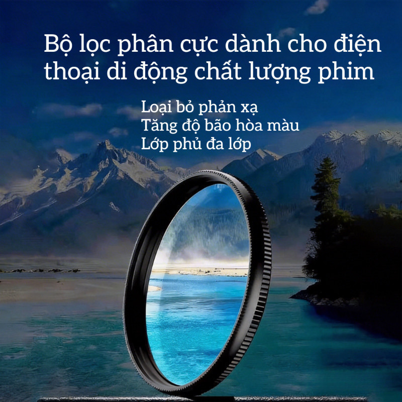 Bộ Kẹp Lọc CPL 52mm Từ Tính – Phù Hợp Mọi Điện Thoại, Kính Lọc Phân Cực Xoay, Chống Chói & Tăng Chi Tiết Ảnh