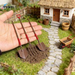 Bộ Dụng Cụ Xẻng Kim Loại Mini YOWEI Cho Nhà Búp Bê Làm Vườn 112 Tỉ Lệ 3 Chiếc Mẫu Trang Trí Cảnh VN