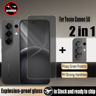 Tecno Camon 50 4G Kính cường lực chống gián điệp 2 trong 1 Bảo vệ màn hình riêng tư cho Tecno Camon 40 30 Premier Pro 4G 5G & Phim ống kính máy ảnh