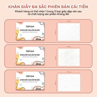 [Thùng 40 Gói] Giấy ăn rút Topgia Đa Sắc cao cấp 240 tờ 4 lớp, dập vân 4D, mềm mịn, thấm hút tốt