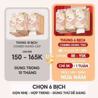 [Combo 12 Bịch] Khăn giấy rút treo tường TopGia Tiểu Hạ 1000 tờ làm từ bột gỗ thiên nhiên+Móc Treo