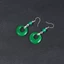 Bông tai chalcedony xanh phong cách dân tộc cổ xưa với thiết kế đơn giản
