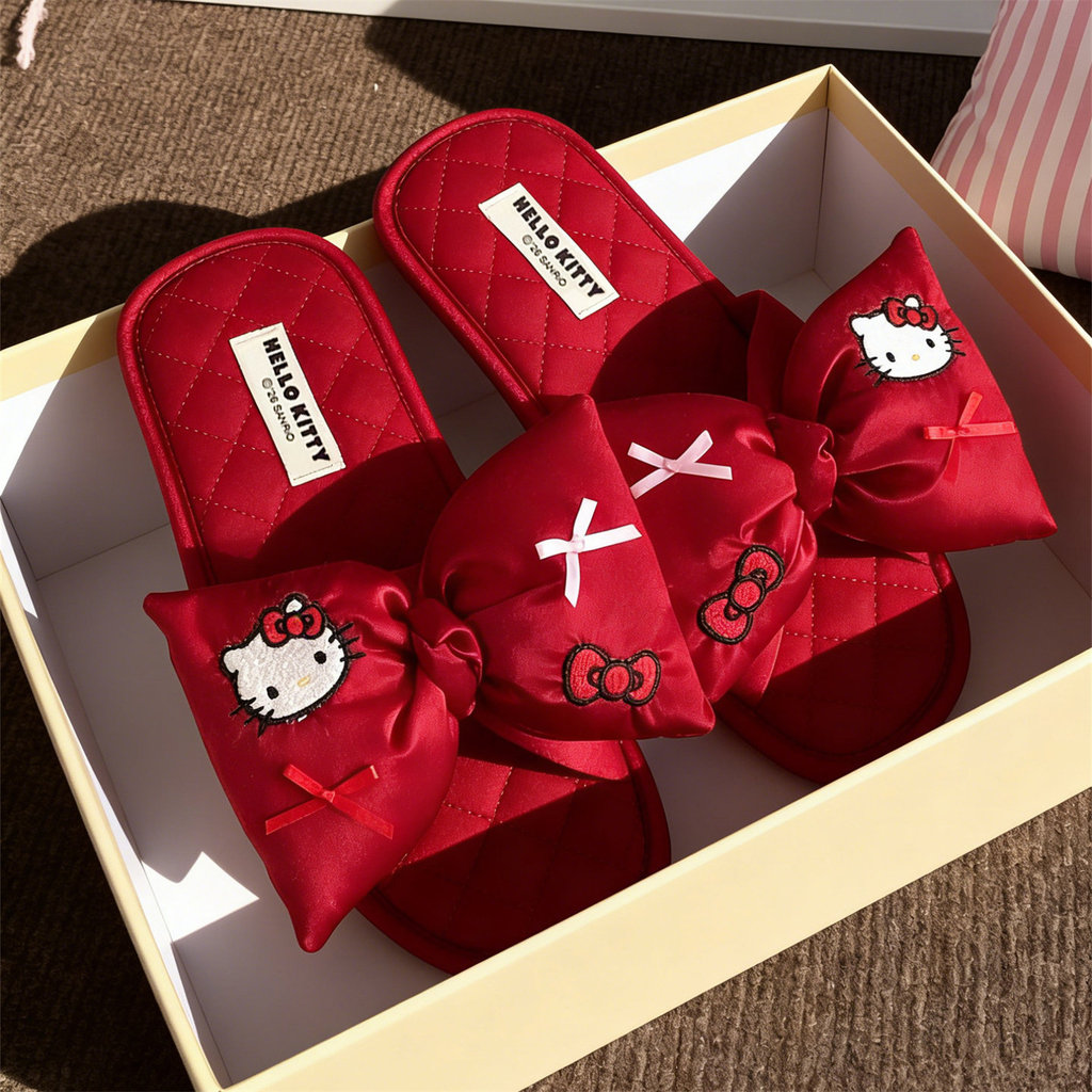XIXITIAO Dép Nữ Cotton Satin Thoáng Khí Nhà Bốn Mùa Đa Năng