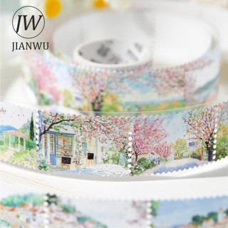 JIANWU Nature Stamp Series Vintage Season Plant Flower Snow Phong Cảnh Chất Liệu Cắt Băng Sáng Tạo DIY Tạp Chí Văn Phòng Phẩm