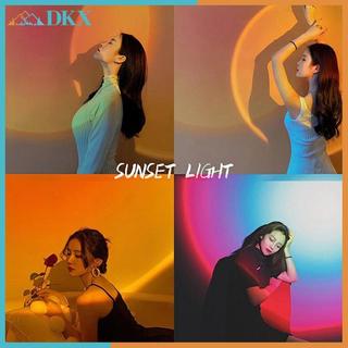Đèn ngủ máy chiếu DKX Led Sunset 16 màu thay đổi mặt trời cầu vồng Aura Led Khí quyển Đèn chiếu Baground Trang trí tường.