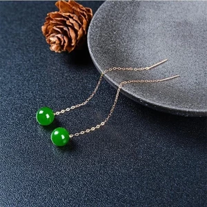 Bông tai xanh phong cách dân tộc cổ điển, phù hợp đeo hàng ngày