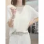 Công Nghiệp Nặng Đính Kim Sa Lấp Lánh Cổ Tròn Tay Ngắn Độc Đáo Dệt Kim Size Lớn Nữ Mùa Hè Phong Cách Mới Ôm Hơn Nhìn