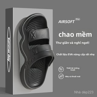 Men's rubber slippers for summer, home and bathroom, non-slip, couple's slide sandals, driving sandals, outdoor wear san