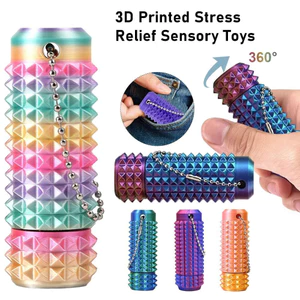 Móc khóa máy mát xa ép ngón tay con lăn 360 độ - Đồ chơi giảm căng thẳng để bàn văn phòng - Hộp đựng chìa khóa Spiky Grippie Stim -Gifts cho bạn bè