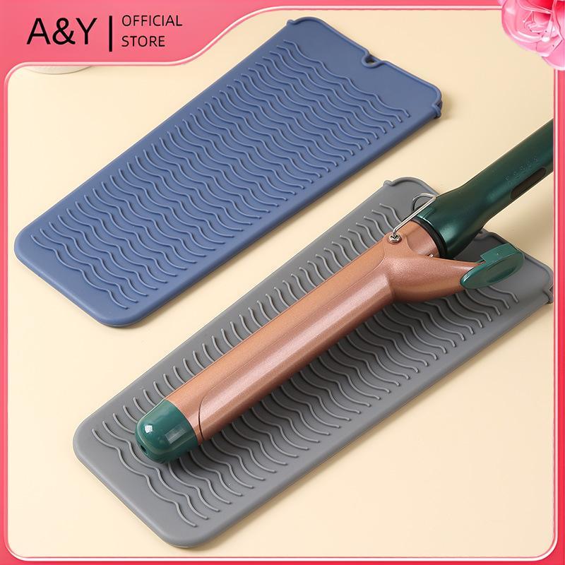 A & Y 1 Cái Silicon Chịu Nhiệt Miếng Lót Túi Bảo Quản Thảm Cách Nhiệt Cho Máy Kéo Tóc Uốn Nhiệt Sti Curler Cover.