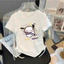 Pochacco Hoạt Hình In Hình Bé Gái Áo Thun Dây Rút Thiết Kế Thường Ngày Tay Ngắn Cổ Tròn Trẻ Em Top