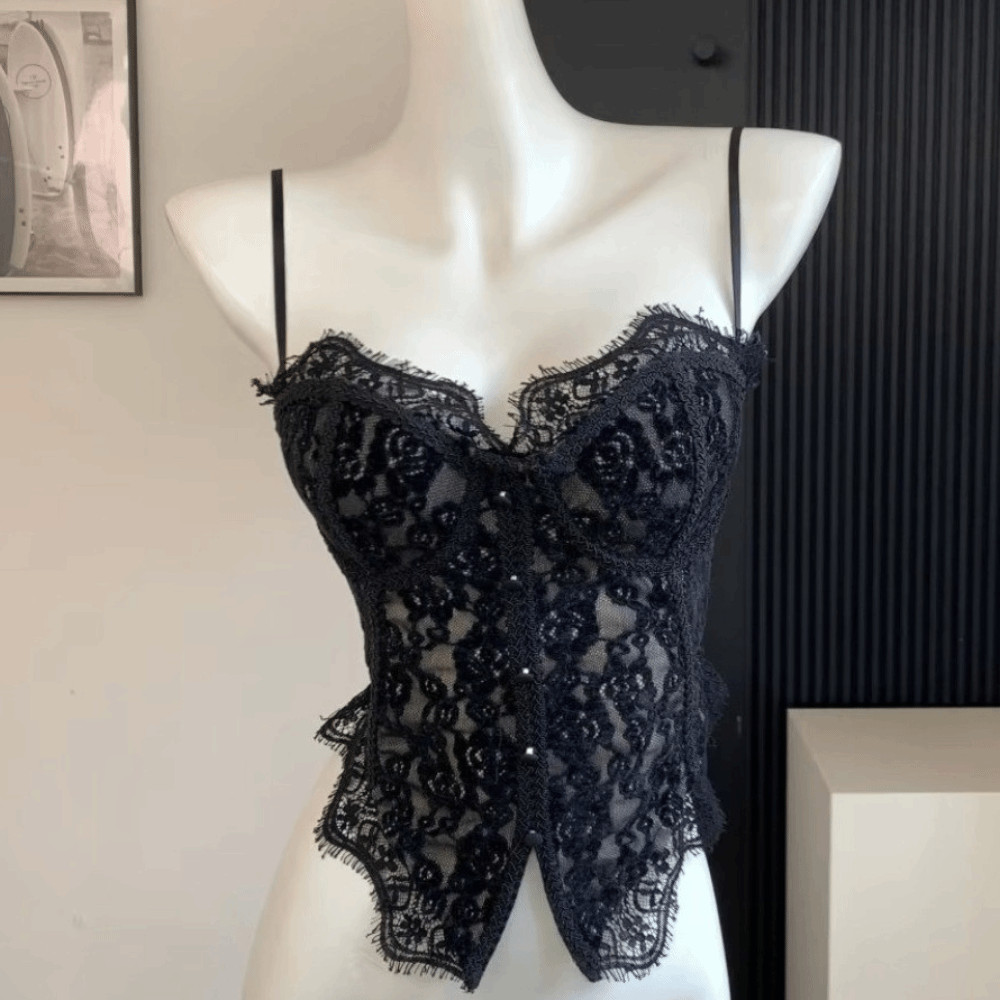 Corset Ren DonovanQQ Hai Dây Xương Cá Trong Suốt, Thiết Kế Slim Fit Phù Hợp Du Lịch