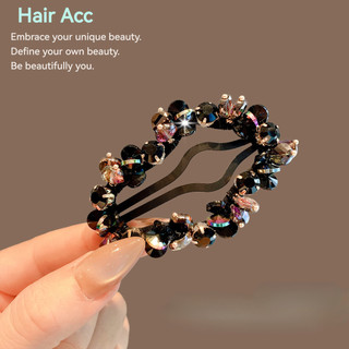 Kẹp tóc giả kim cương ánh sáng, phong cách sang trọng Hàn Quốc, phù hợp làm phụ kiện tóc nữ