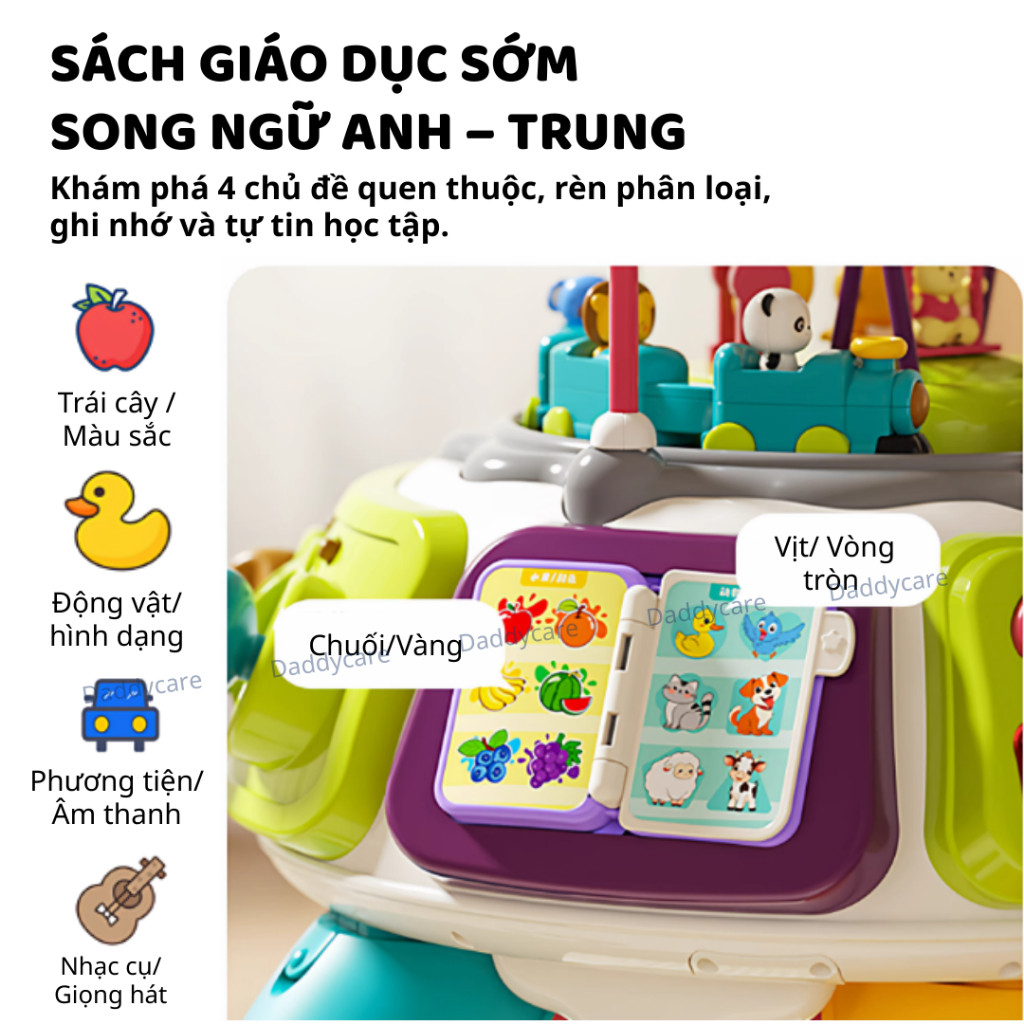 Khối bận rộn Montessori cho bé 1 tuổi đồ chơi giáo dục sớm gấp gọn đa năng Goodway Busy Cube