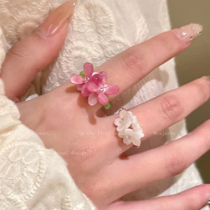 Nhẫn Hoa Xếp Chồng Đính Hạt Bohemian Dễ Điều Chỉnh Size - Trang Sức Quà Tặng Perfect Cho Ngày Lễ
