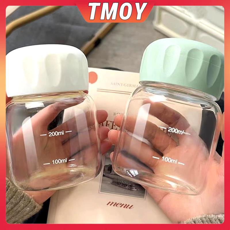 TMOY Bình Nước Thủy Tinh Mini 300ml Mini Cà Phê Nước Trà Sữa Có Cân Di Động Cho Trẻ Em Có Thể Tái Sử Dụng Uống TMOY