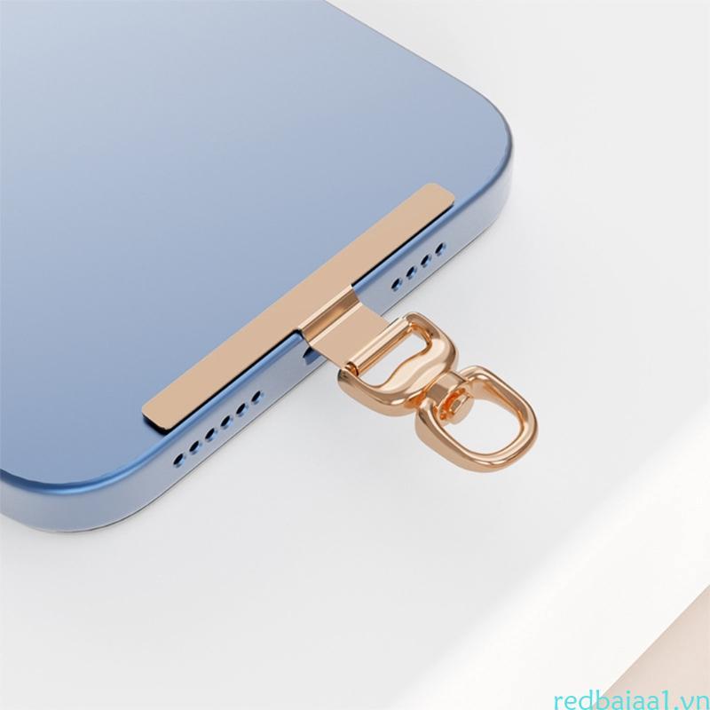 Redbaiaa1 Dây đeo điện thoại bằng thép không gỉ Tab mỏng Miếng dán chống gỉ Xoay cho dây đeo cổ tay đeo chéo an toàn