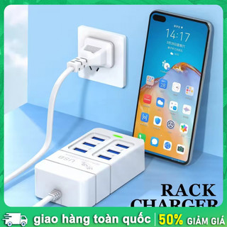 Sạc du lịch cao cấp 6 cổng 3USB 3USB-C dây dài Công suất 35W،EU،Cắm nhiều thiết bị cùng lúc،Tương thích đa thiết bị