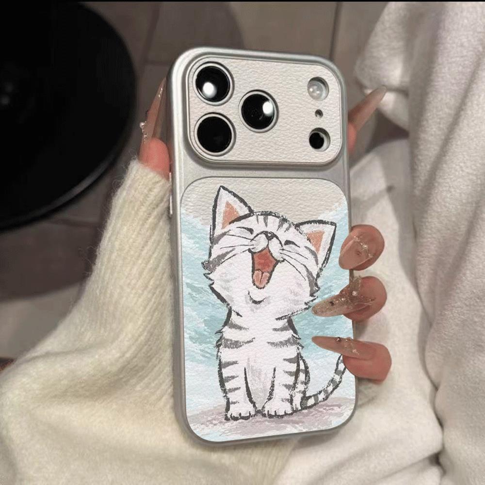 Dễ thương mèo ngáp cho iPhone 17Air trường hợp iPhone 15/14 Corning trường hợp