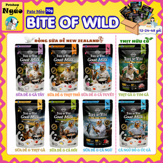 [ Combo Tiết KIệm 12-24-48 Gói] Pate Cao Cấp Bite of Wild 70G Công Thức Giàu Đạm Và Sữa Dê Cho Mèo