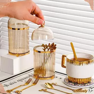 Giá đỡ thìa cà phê CHEESELY, Giá đỡ dao kéo nắp chống bụi bằng nhựa, Hộp đựng thực phẩm gia dụng Sử dụng nhà bếp tại nhà