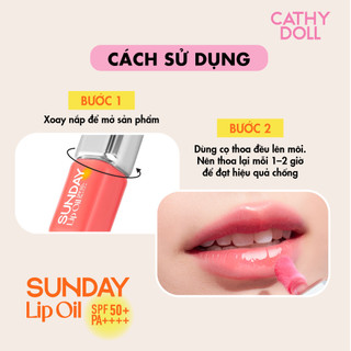 Son Dưỡng Chống Nắng Cathy Doll Sunday Lip Oil SPF50+ PA++++ Giúp Đôi Môi Luôn Rạng Rỡ 3.5g