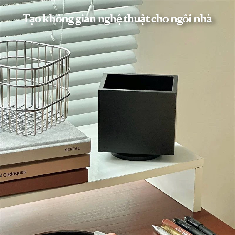 Hộp bảo quản bằng gỗ, hộp đựng điều khiển từ xa phong cách Ins, để bàn cà phê / lối vào, xoay tiện lợi